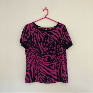 DKNY pink leopard print top